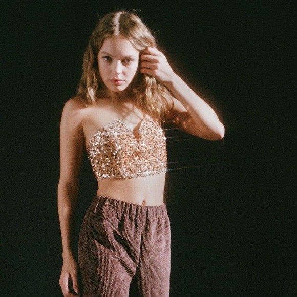 Urban Outfitters Out From Under Luna Sequin Bustier Top Sz L NWOT Z339-39 - Picture 5 of 5